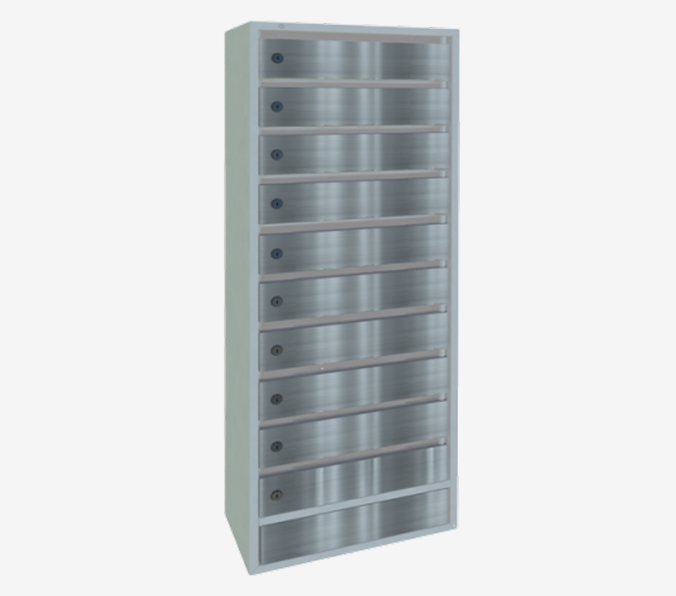 10-ти секционный почтовый ящик «Орион М» с дверцами из нержавеющей стали